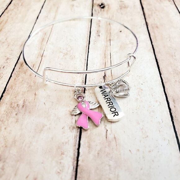 Breast Cancer Awareness Bracelet, Pink Ribbon, Motivational Gift - Picture 10 of 11